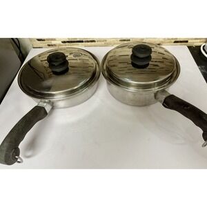 Vintage Saladmaster T304S Stainless Steel Saucepan & Skillet w Lids Dallas TX